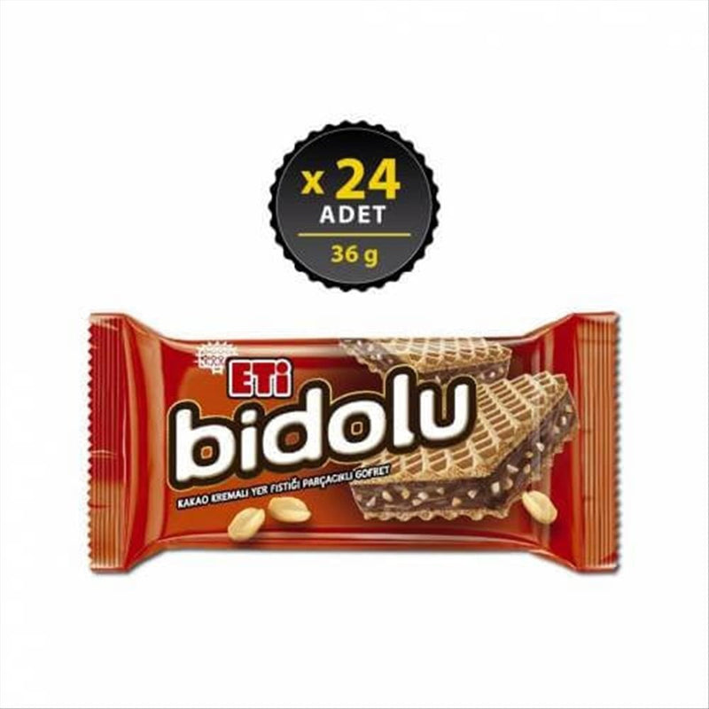 Eti Bidolu Cocoa Cream Wafers, Authentic Turkish Snack - 24 Count - Aladdin Business