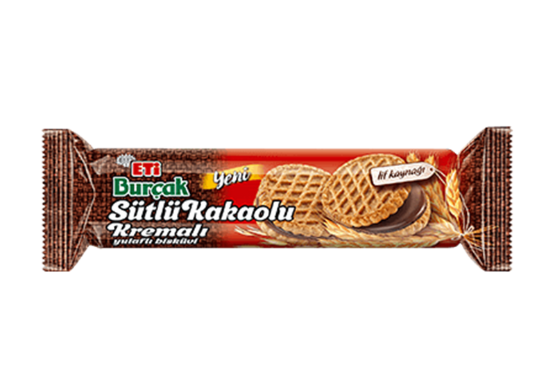 ETI Burcak Milk Cocoa Cream Biscuits - 12 x 100g Packs - Aladdin Business