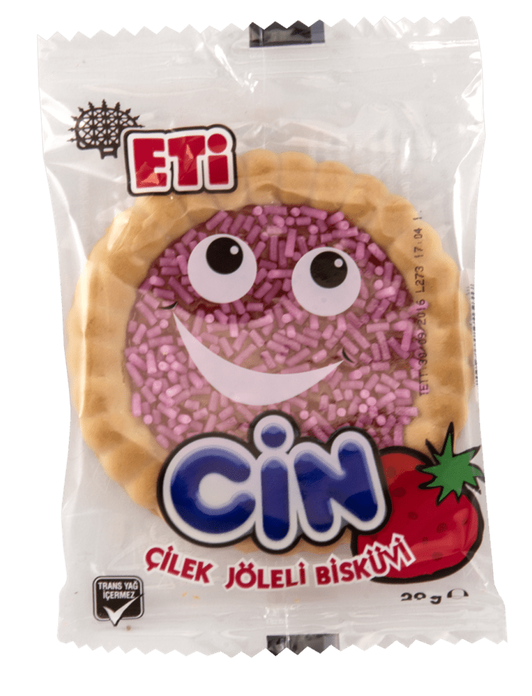 Eti Cin Strawberry Jelly Biscuits - 36 Individually Wrapped Snacks - Aladdin Business