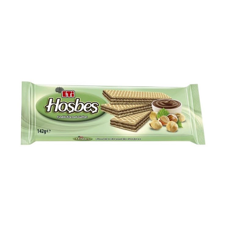 Eti Hosbes Crispy Hazelnut Cream Wafer 142g - Authentic Turkish Snack - Aladdin Business