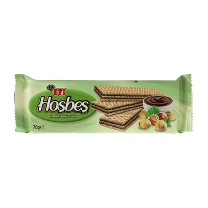 Eti Hosbes Hazelnut Cream Wafer 70g - Authentic Turkish Snack - Aladdin Business