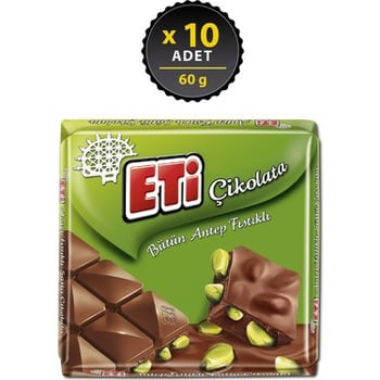 Eti Turkish Milk Chocolate Bar with Whole Antep Pistachios 60g - Aladdin Business
