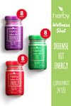 Herby Plant - Based Wellness Shot Variety Pack - 24 x 60ml Bottles - Aladdin Business