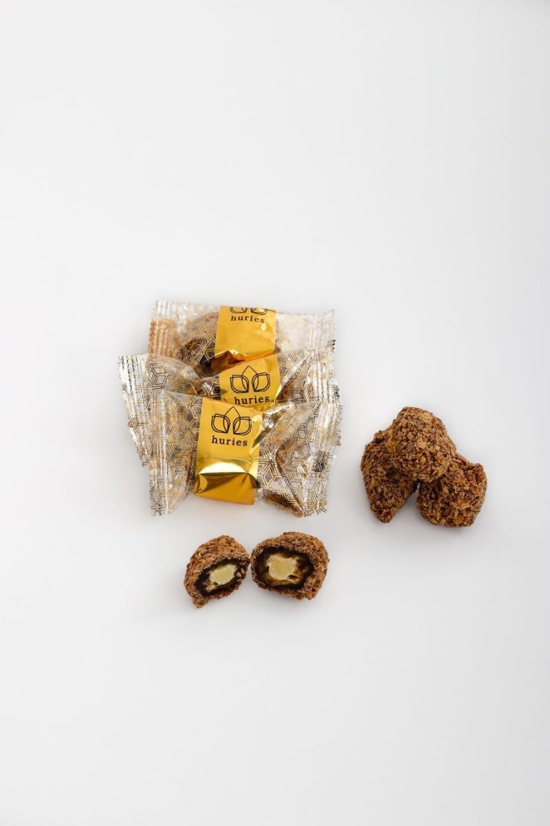 Premium Almond-Stuffed Crispy Chocolate Dates -12 Tin Cans x 200g