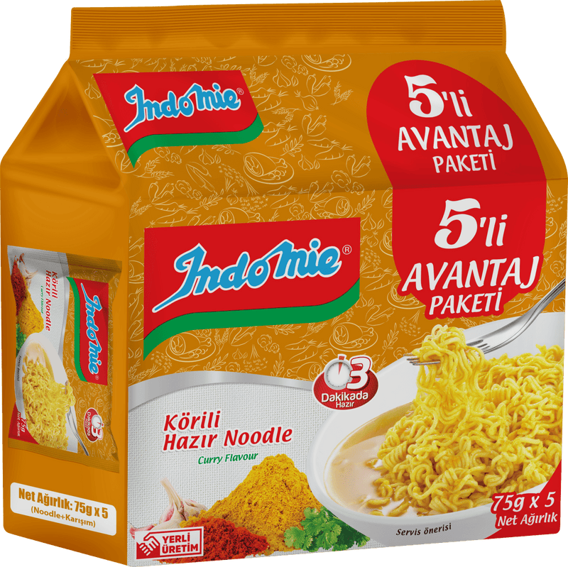 Indomie Curry Flavor Instant Noodles 5 - Pack, 375g - Aladdin Business