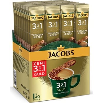Jacobs 3 - in - 1 Instant Coffee Sticks - Smooth Taste Blend, 40 Count Pack - Aladdin Business