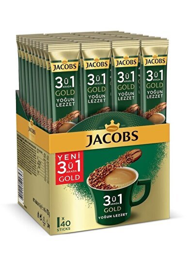 Jacobs 3 - in - 1 Intense Instant Coffee Sticks - 40 x 18g Pack - Aladdin Business
