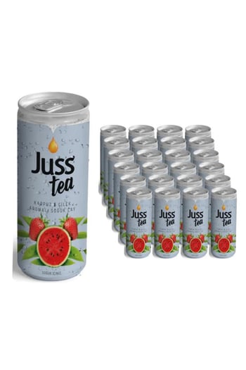 Juss Watermelon Strawberry Iced Tea - Refreshing 250ml Cans (24 Pack) - Aladdin Business