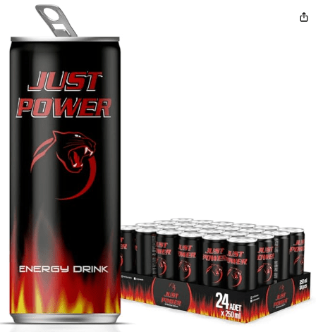Just Power Energy Drink - 250ml Cans, 24 - Pack for Focus & Performance - Aladdin Business
