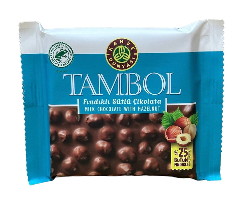 Kahve Dunyasi Tambol Whole Hazelnut Milk Chocolate Bar 77g - Premium Turkish Gourmet Treat - Aladdin Business