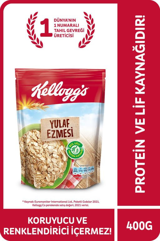 Kellogg's 100% Pure Rolled Oats 400g - High Fiber & Protein Oatmeal - Aladdin Business