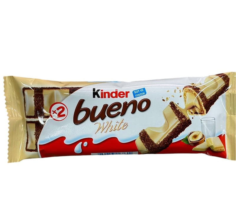 Kinder Bueno White Chocolate Bar - Creamy Hazelnut Wafer (39g) - Aladdin Business