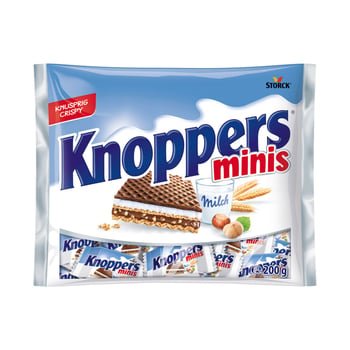 Knoppers Minis Crispy Milk & Hazelnut Wafers, 200g Share Pack - Aladdin Business