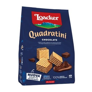 Loacker Quadratini Chocolate Wafer Cookies 125g - Authentic Italian Bites - Aladdin Business