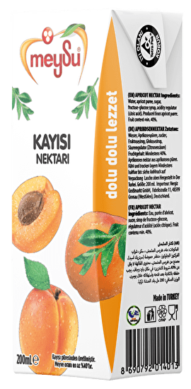 Meysu Apricot Nectar Drink - 27 x 200ml Cartons for Food Service - Aladdin Business