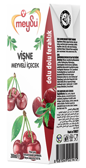 Meysu Sour Cherry Flavored Drink 200ml - Case of 27 Bottles - Aladdin Business