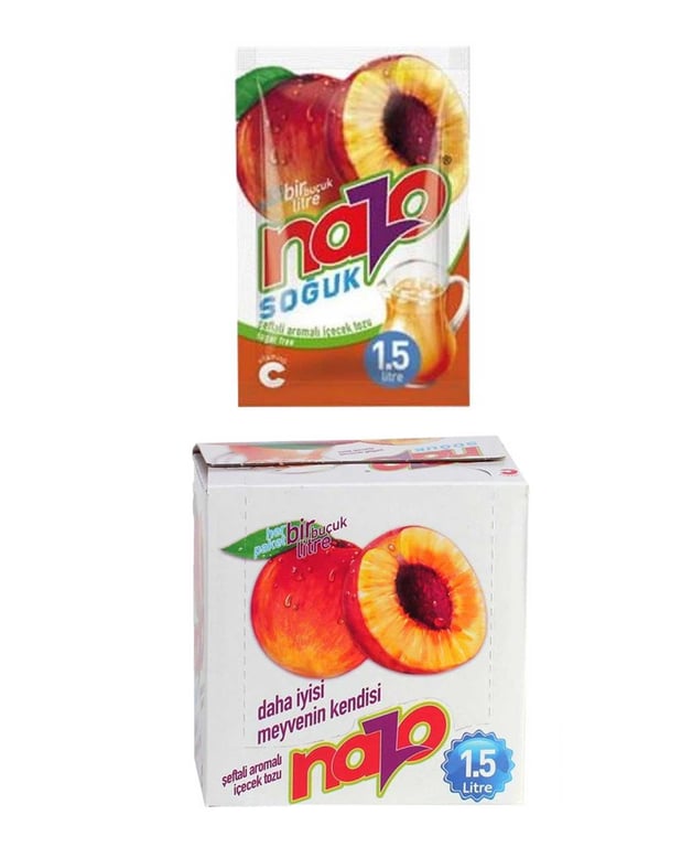 Nazo Peach Flavored Instant Drink Mix - 24 Individual Sachets - Aladdin Business