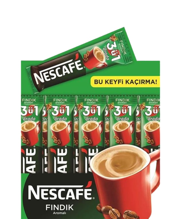 Nescafe 3 - in - 1 Hazelnut Flavored Instant Coffee Mix - 48 Single Serve Sachets - Aladdin Business