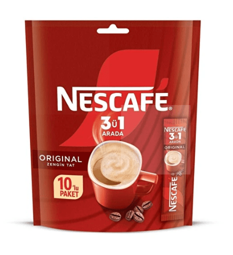 Nescafe Original 3 - in - 1 Instant Coffee Mix Sachets - 10 Count (17.5g Each) - Aladdin Business