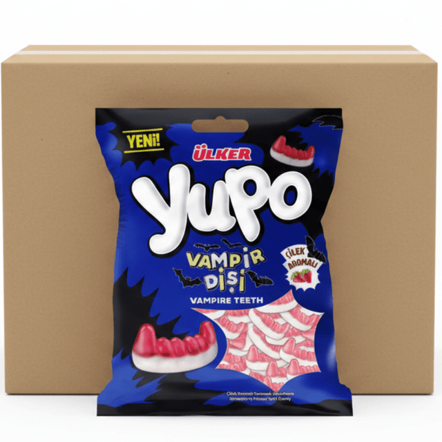 Novelty Vampire Tooth Soft Gummy Candy - 1 Case - 24 Packs x 80g Each - Aladdin Business