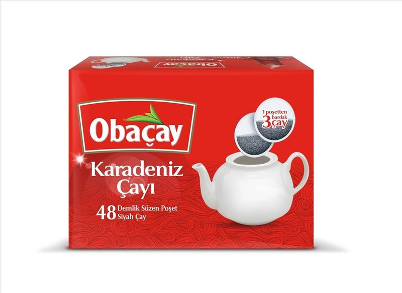 Obacay Turkish Black Sea Tea Bags for Teapot - 48 Count (3.2g Each) - Aladdin Business