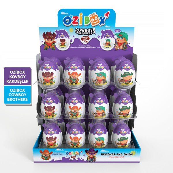 Ozibox Cowboy Brothers Chocolate Surprise Egg with Collectible Toy 20g - Aladdin Business
