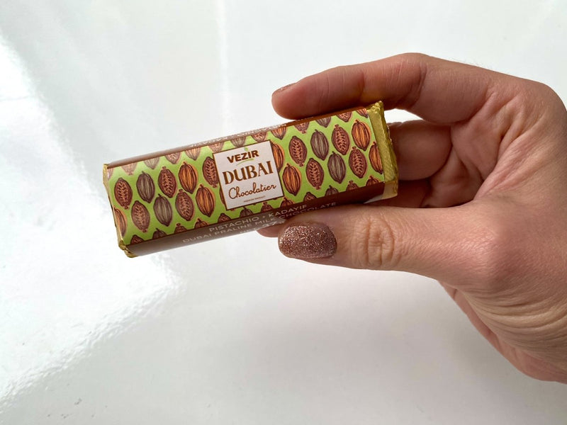 Pistachio Praline Dubai Chocolate Bar – Crispy & Nutty Delight 37gr - Aladdin Business