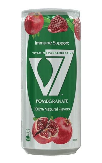 Pomegranate Sparkling Vitamin Drink | Immune Support with 100% Natural Flavors | 8.4 fl oz (250ml) Cans - Wholesale Case of 24 - Aladdin Business