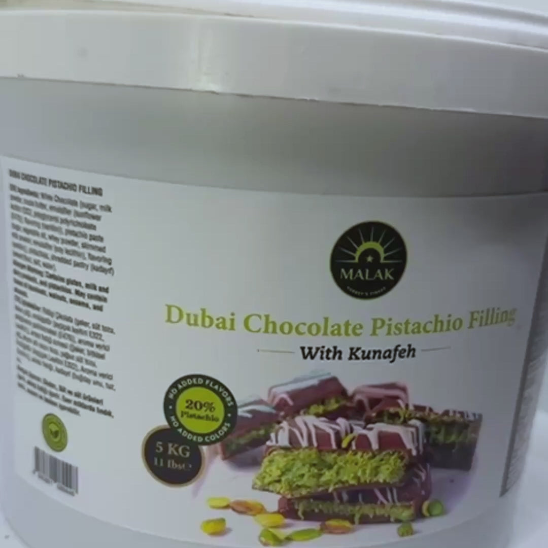 Malak Dubai Chocolate Pistachio Filling with Kunafeh - 20% Pistachio - 5kg (11 lb)