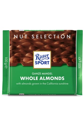 Ritter Sport Whole Almond Milk Chocolate Bar 100g - Premium Quality - Aladdin Business