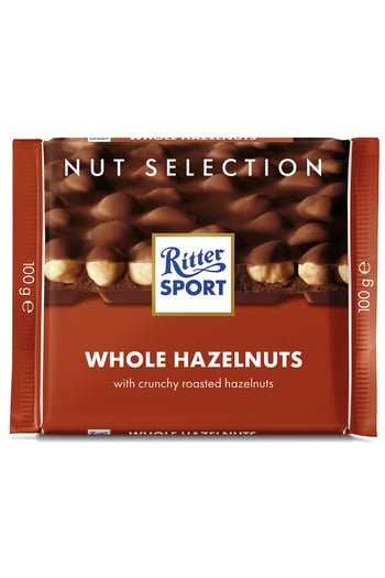 Ritter Sport Whole Hazelnuts Milk Chocolate Bar 100g - Premium German Quality - Aladdin Business