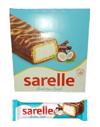 Sarelle Coconut Wafer Bars - Crispy Turkish Snack (20 - Count Pack) - Aladdin Business