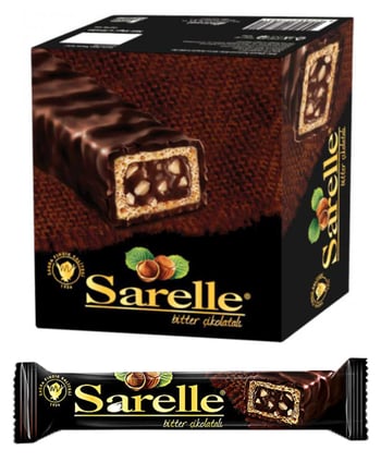 Sarelle Dark Chocolate Wafer Bars - 20 Pack | Gourmet Turkish Snack - Aladdin Business