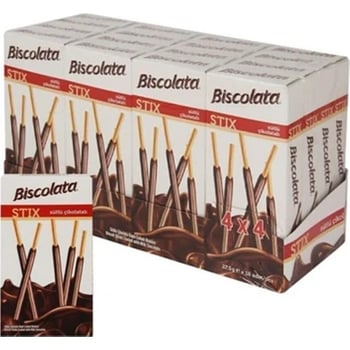 Solen Biscolata Stix Premium Chocolate Coated Biscuit Sticks - 16 Count Display Box - Aladdin Business