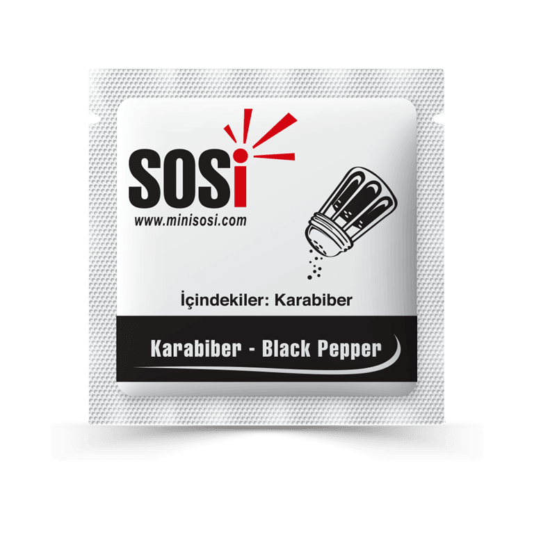 Sosi Premium Ground Black Pepper Single Serve Packets - 1g Food Service Seasoning - Aladdin Business