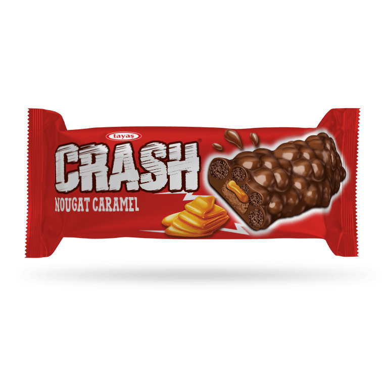 Tayas Crash Cocoa Coated Caramel Nougat Bar with Crispy Rice & Corn Puffs, 40g - Aladdin Business