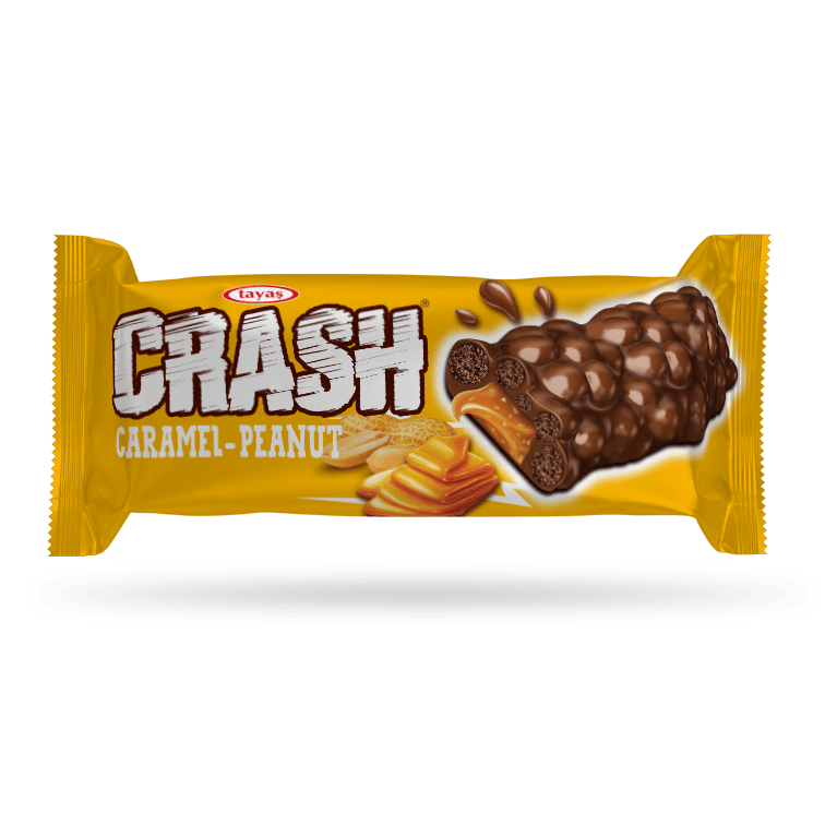 Tayas Crash Cocoa Coated Peanut Caramel Snack Bar with Crispy Rice & Corn Puffs, 40g - Aladdin Business