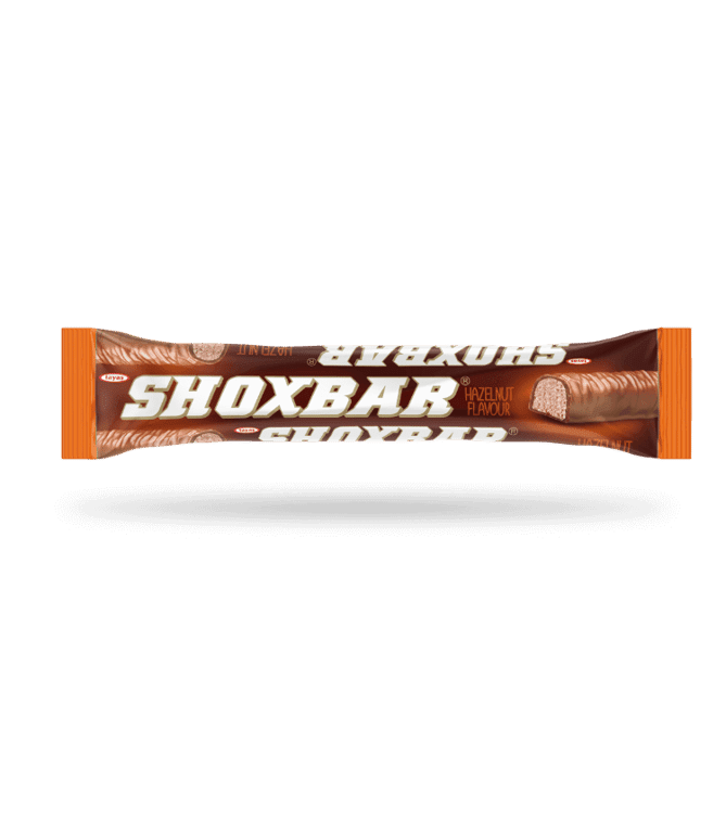 Tayas Shoxbar 18g Cocoa Nougat Bar with Hazelnut Flavor & Rich Chocolate Coating - Aladdin Business
