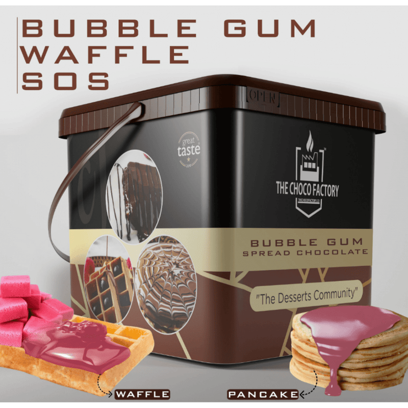 The Choco Factory Bubble Gum Waffle & Pancake Topping Sauce - 1kg - Aladdin Business