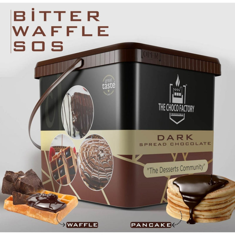 The Choco Factory Dark Chocolate Waffle & Pancake Sauce - 1kg Gourmet Topping - Aladdin Business