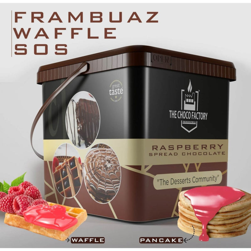 The Choco Factory Premium Raspberry Waffle & Pancake Sauce 1kg - Gourmet Fruit Topping - Aladdin Business
