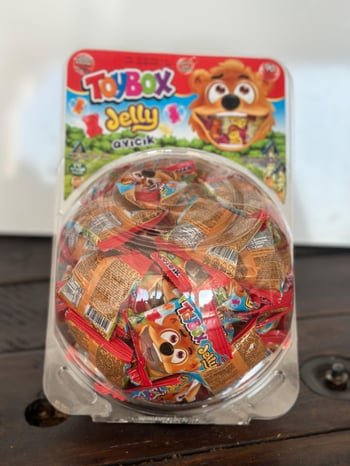 Toybox Bear Gummy Spheres - 90 Count Individually Wrapped Jelly Candy, 10g Each - Aladdin Business