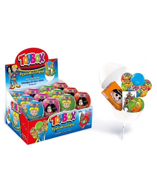 Toybox Fun Surprise Toy Lollipop Candy - 11g Individually Wrapped - Aladdin Business