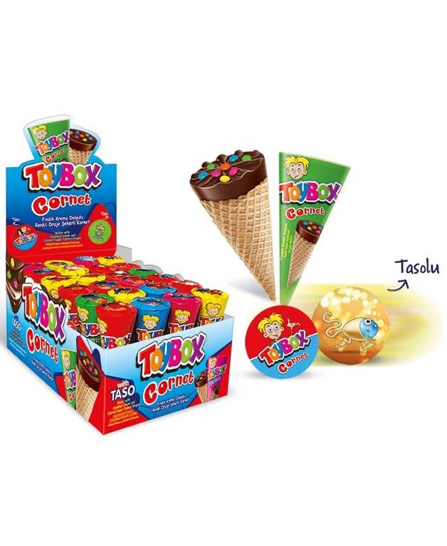 Toybox Hazelnut Cream Filled Crispy Wafer Bites - Coated Treat 25g - Aladdin Business