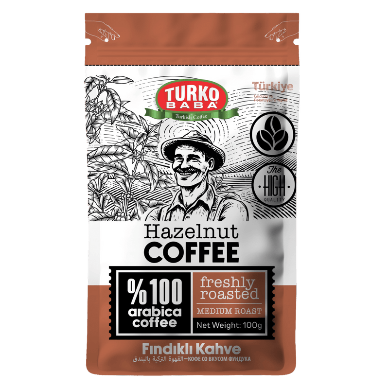 TURKOBABA Premium Hazelnut Flavored Arabica Coffee - 100g - Aladdin Business
