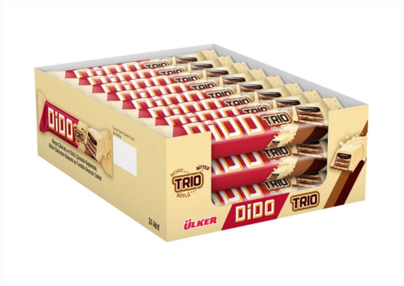 Ulker Dido Trio White Chocolate Wafer Bars - 24 Pack - Aladdin Business
