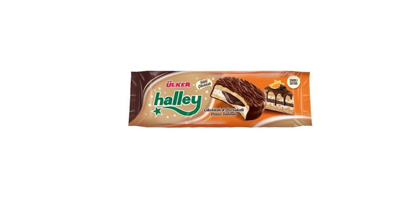 Ulker | Halley Chocolate Covered Orange Flavoured Sandwich Biscuits