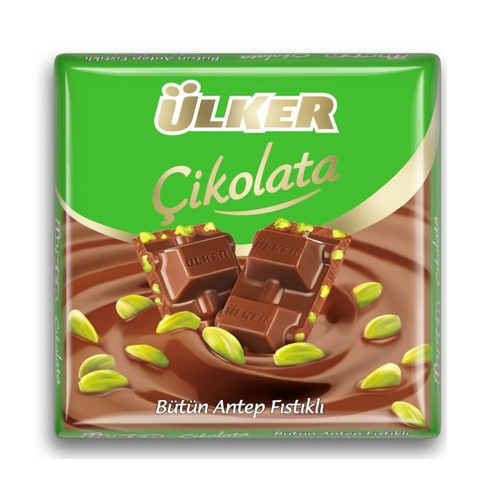 Square Chocolate with Whole Pistachios - 65g x 36 Pieces