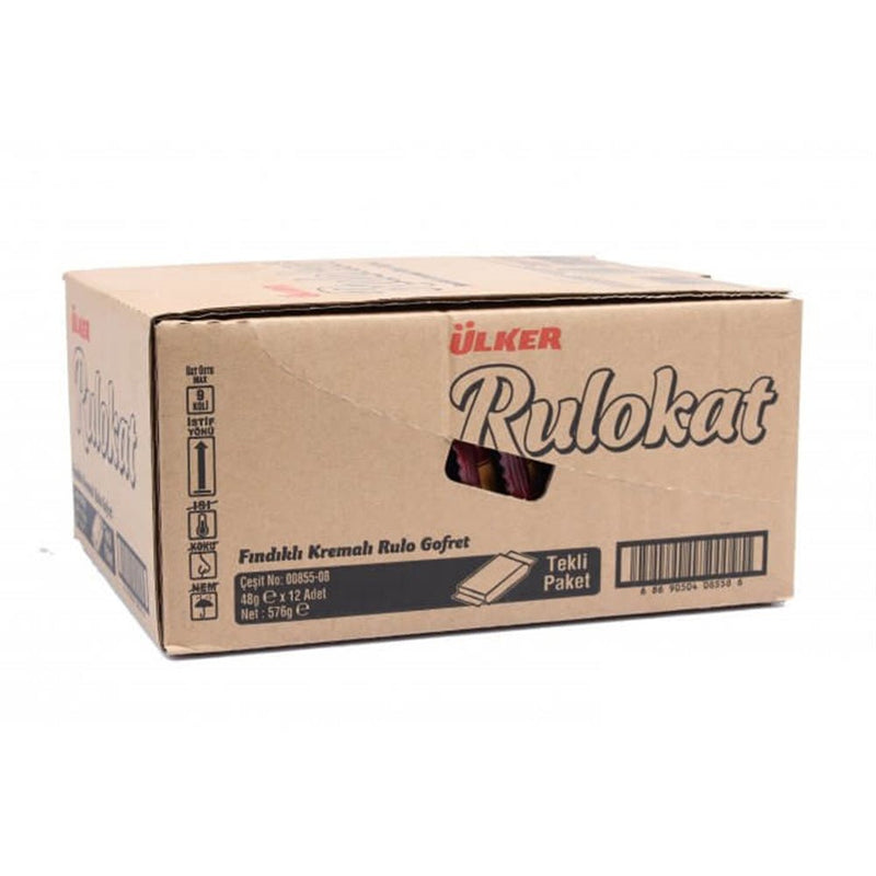 Ulker Rulokat Hazelnut Cream Wafer Rolls - 12 x 42g Pack - Aladdin Business