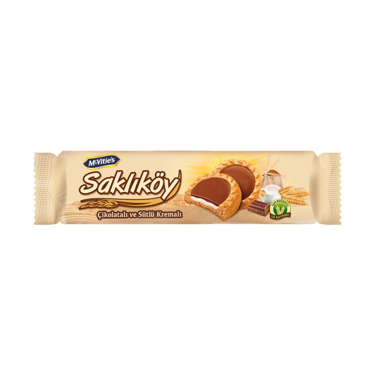 Saklikoy Cookies with Chocolate and Milk Cream - 18 Pieces x 100g